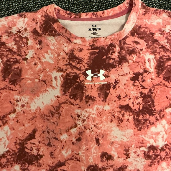 Ladies PINK Under Armour Rival Terry Print Crew Sweatshirt Size XL - Picture 4 of 6
